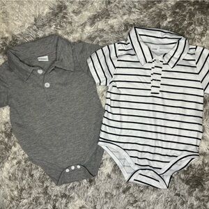 Baby Boy Collard Onsies. Set for $12